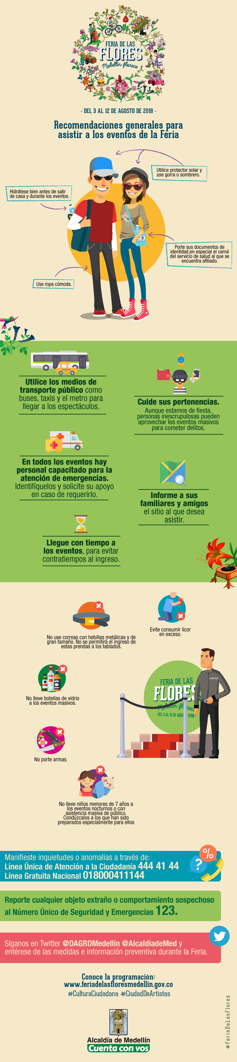 Recomendaciones generales para asistir a los eventos de la Feria